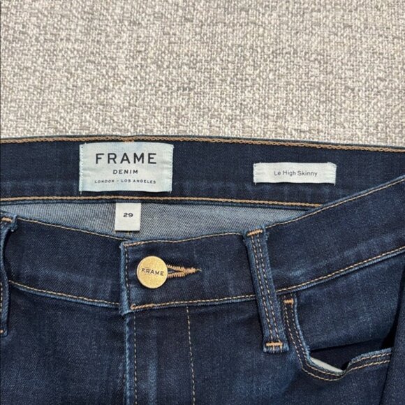 Frame Size 29 Dark Wash Le High Skinny Jeans - Picture 3 of 5